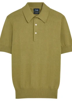 Textured cotton-knit polo shirt