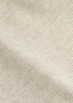 Textured fine-knit wool polo shirt