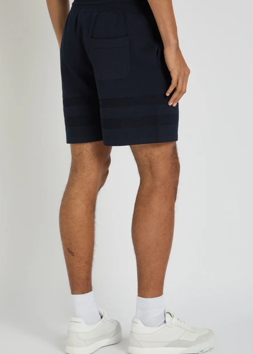 Textured knit cotton-blend shorts
