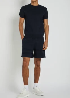Textured knit cotton-blend shorts
