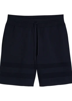 Textured knit cotton-blend shorts