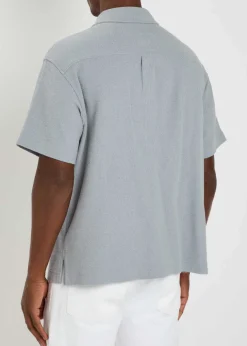 Textured-knit cotton-blend shirt