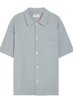 Textured-knit cotton-blend shirt