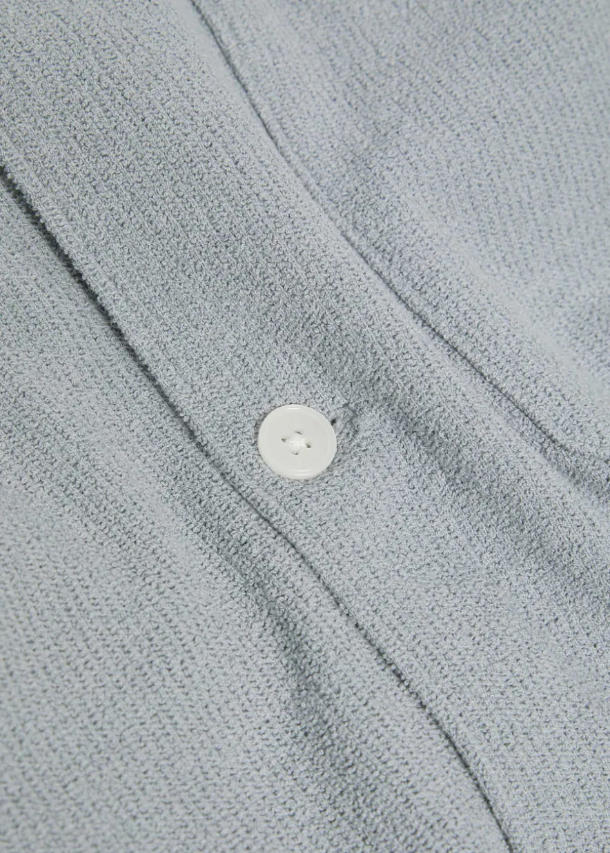 Textured-knit cotton-blend shirt