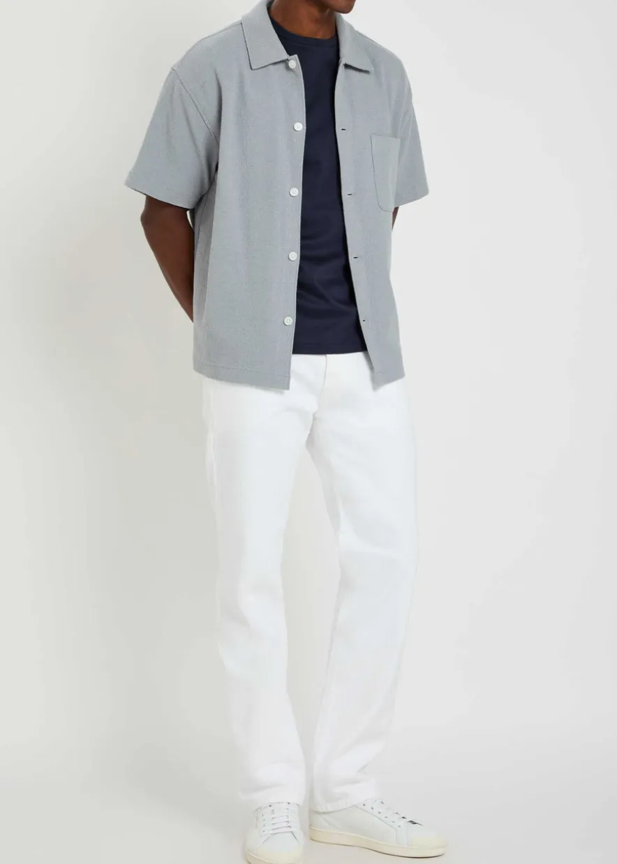 Textured-knit cotton-blend shirt
