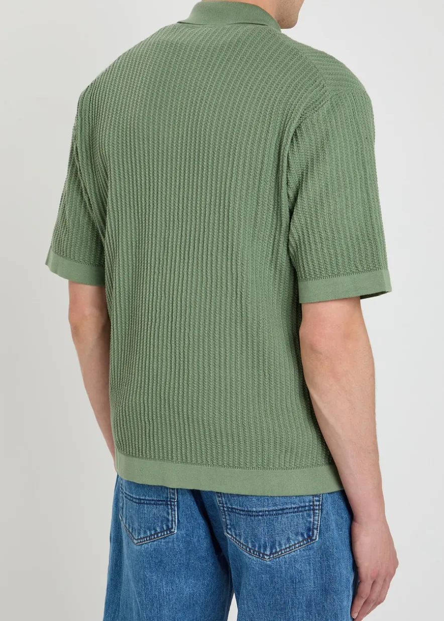 Textured-knit cotton shirt