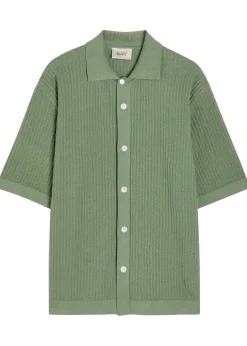 Textured-knit cotton shirt