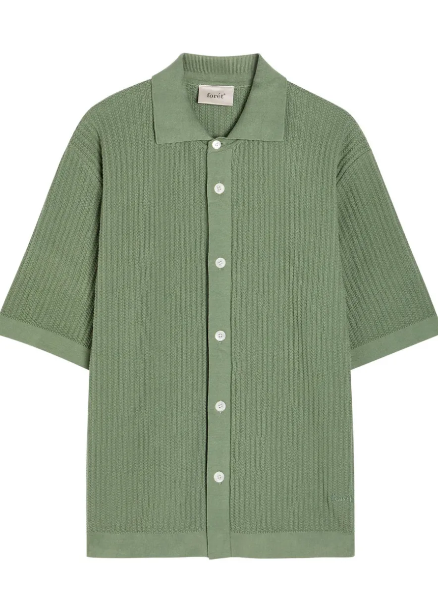 Textured-knit cotton shirt