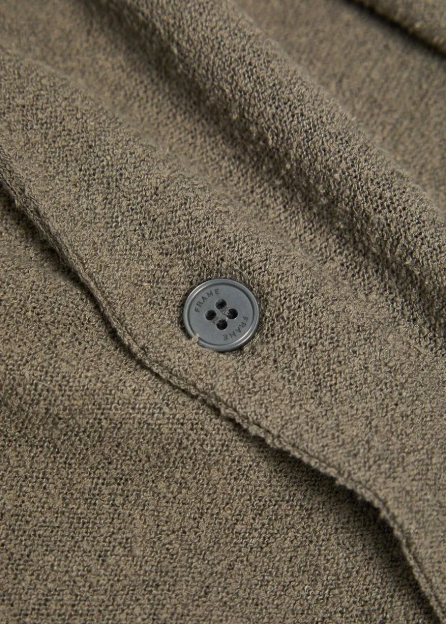 Textured-knit linen and silk-blend shirt