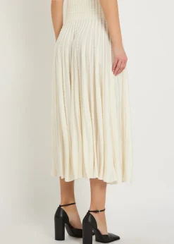 Textured knit midi skirt