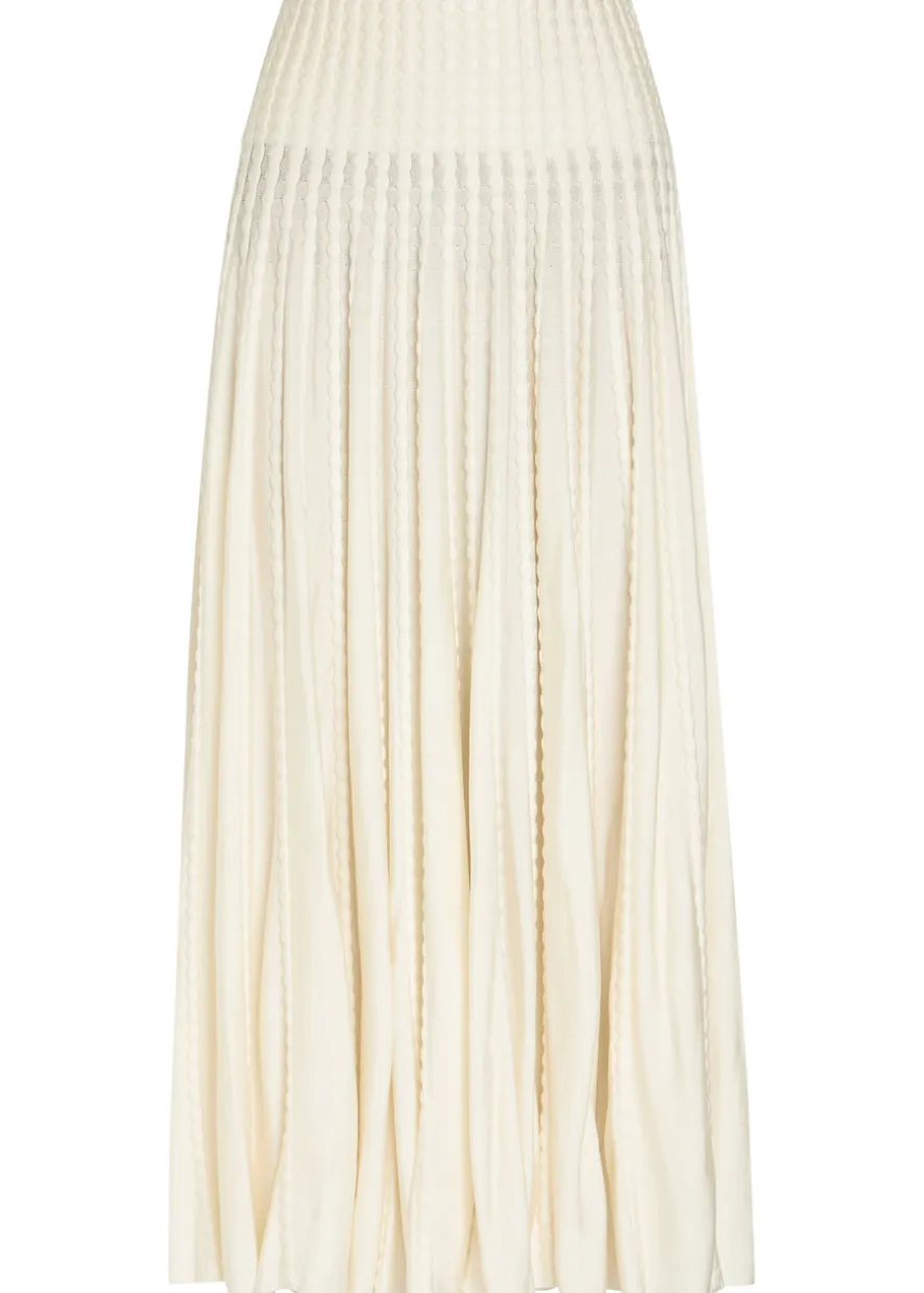 Textured knit midi skirt
