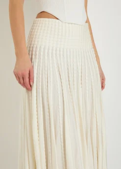 Textured knit midi skirt