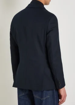 Textured layered cotton-blend blazer