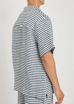 Textured patterned linen shirt