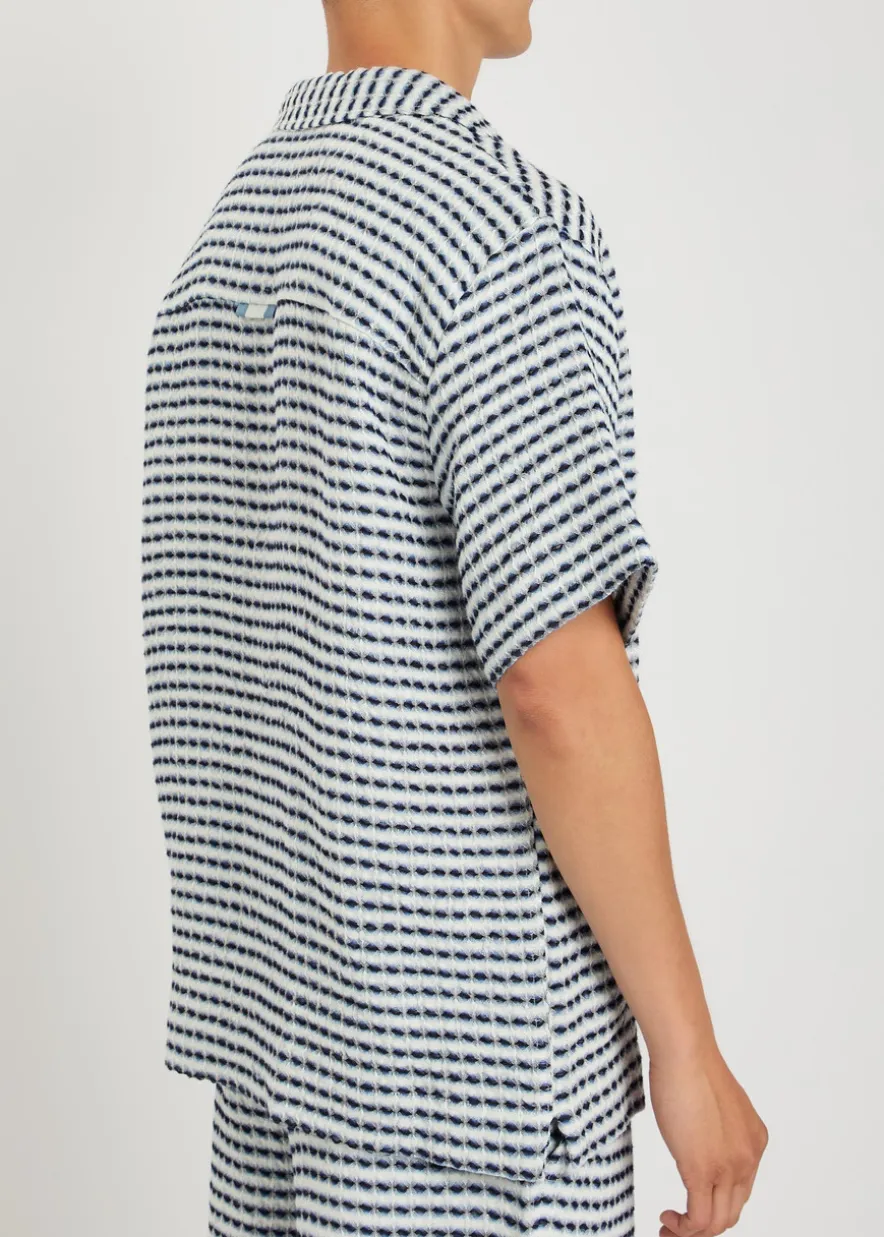 Textured patterned linen shirt