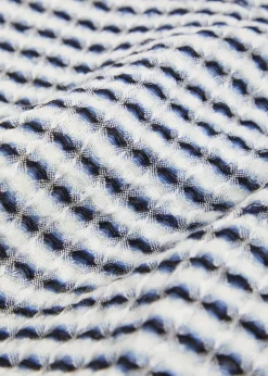 Textured patterned linen shirt