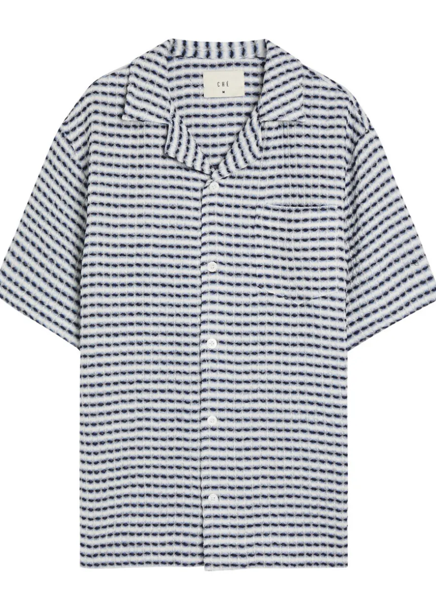 Textured patterned linen shirt