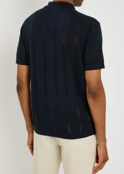 Textured pointelle-knit shirt