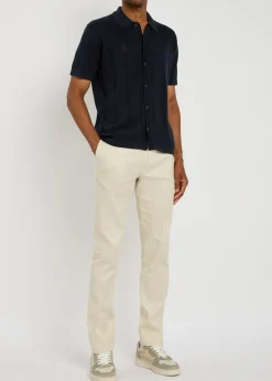 Textured pointelle-knit shirt