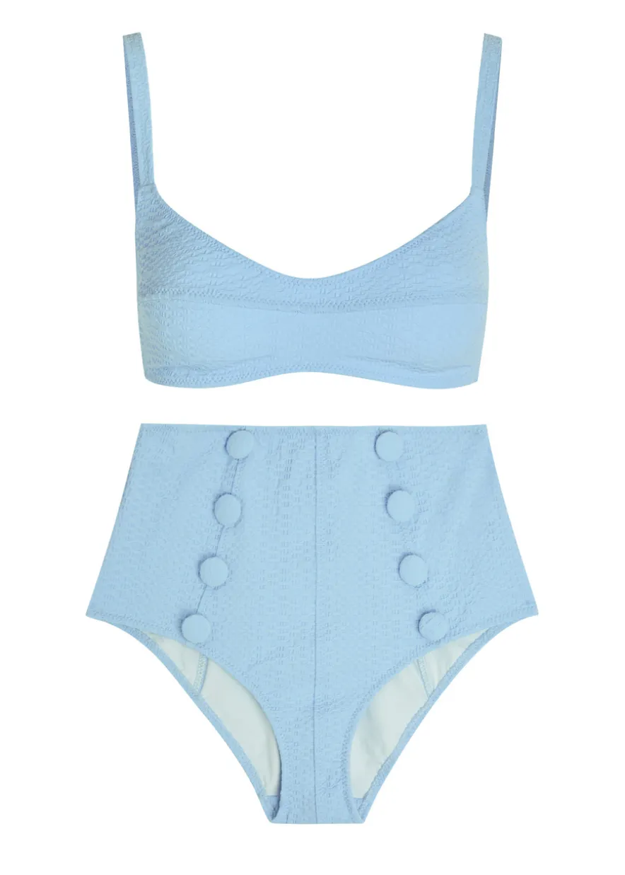 Textured seersucker bikini