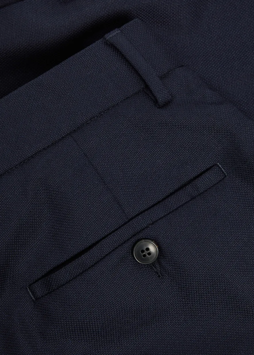 Textured slim-leg stretch-wool trousers
