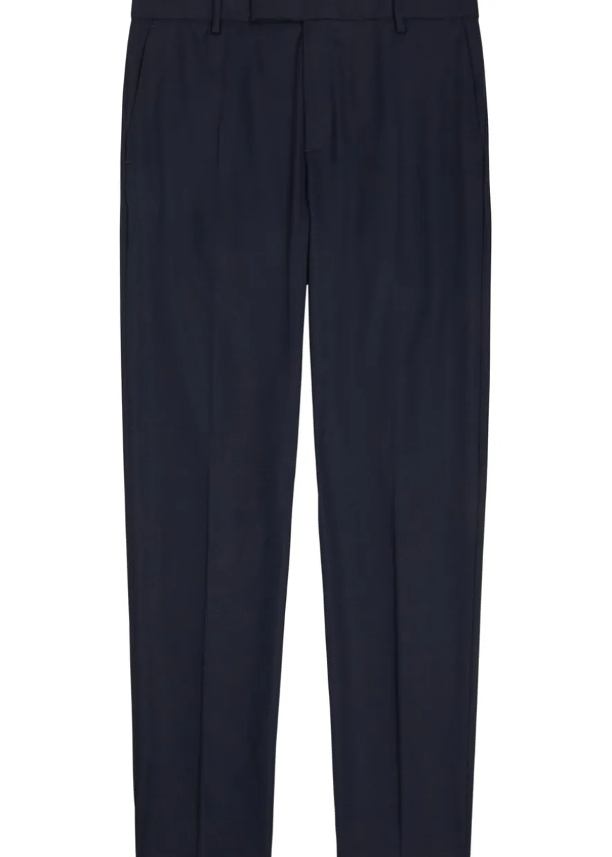 Textured slim-leg stretch-wool trousers