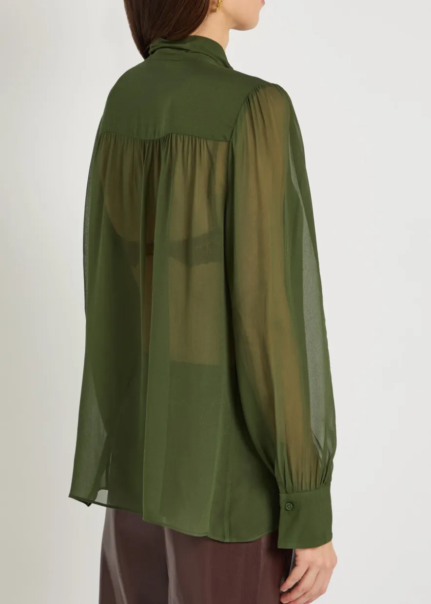 Thayer tie neck georgette blouse