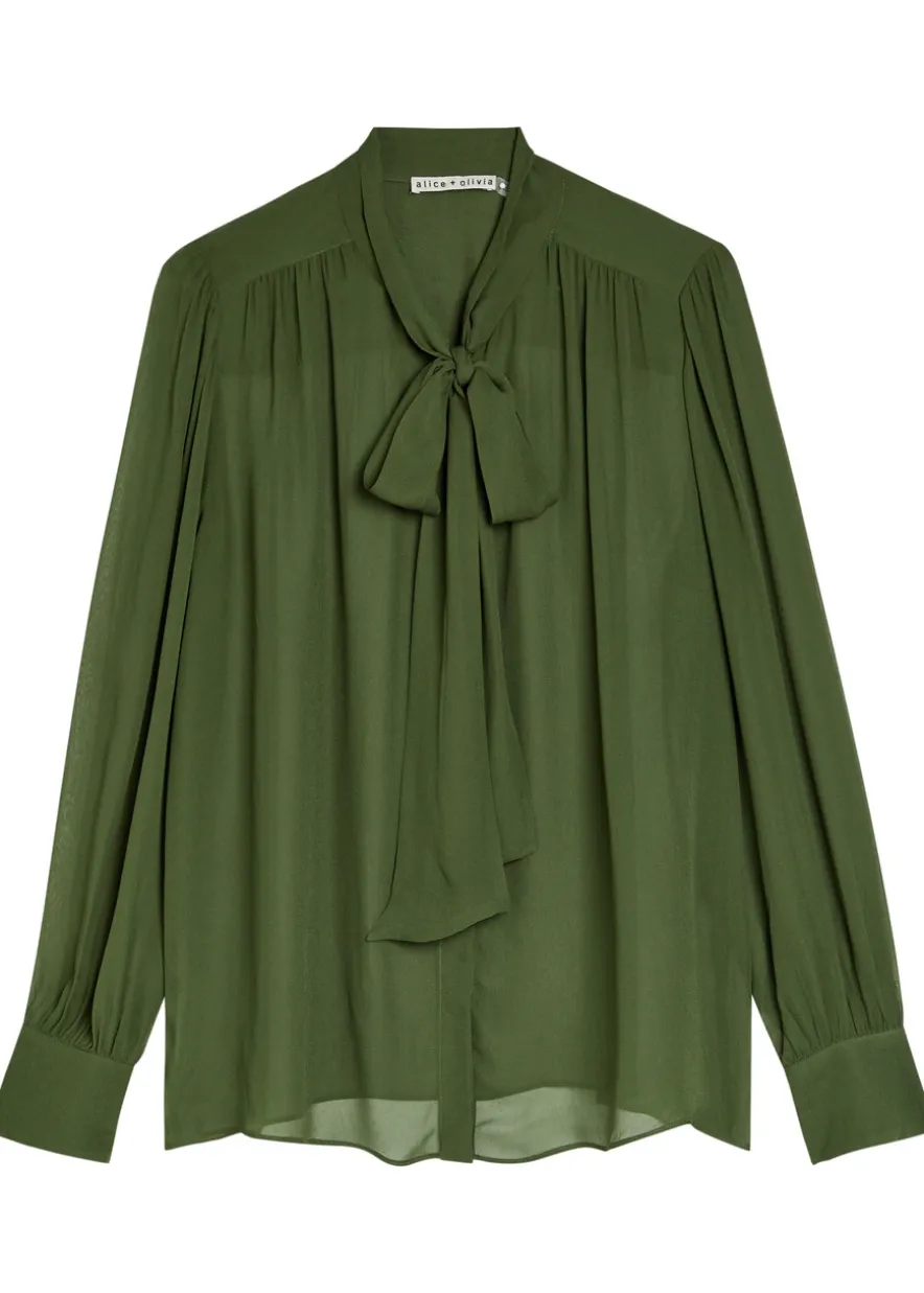 Thayer tie neck georgette blouse