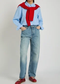 The Bestie logo-embroidered cotton shirt