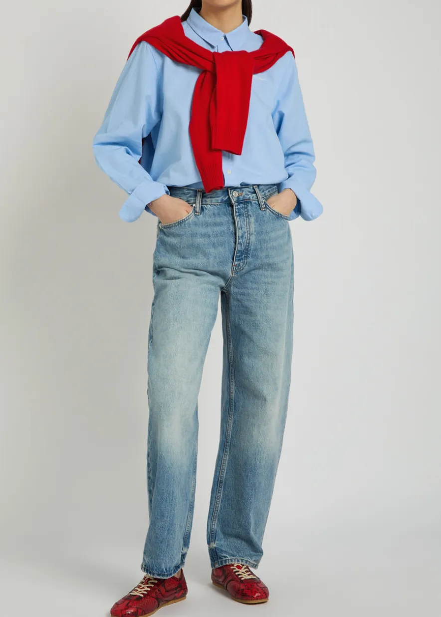 The Bestie logo-embroidered cotton shirt