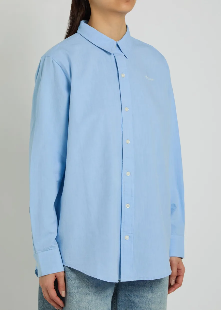 The Bestie logo-embroidered cotton shirt