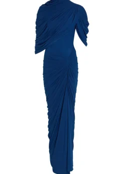 The Beth draped stretch-tulle gown