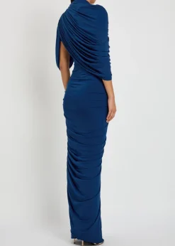 The Beth draped stretch-tulle gown