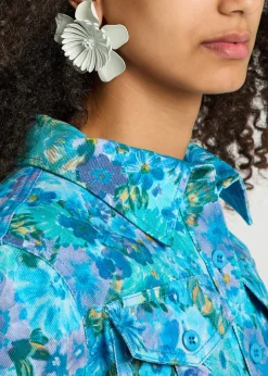 The Chloé Bloom enamelled clip-on drop earrings