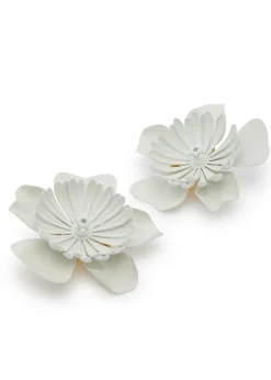 The Chloé Bloom enamelled clip-on drop earrings