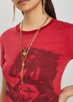 The Chloé Mini Paddington layered charm necklace