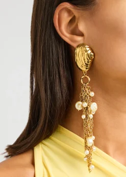 The Chloé Shells embellished drop earrings