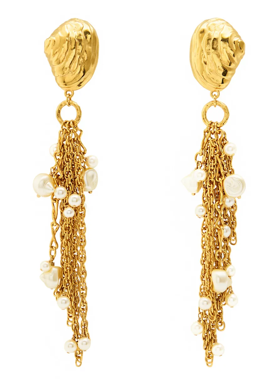 The Chloé Shells embellished drop earrings