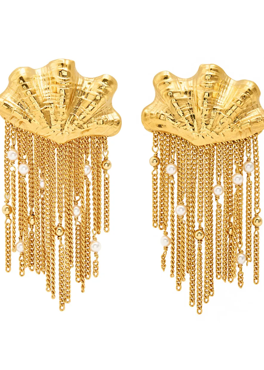 The Chloé Shells fringed drop earrings