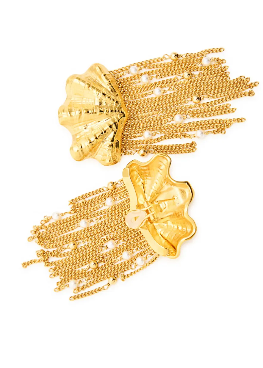 The Chloé Shells fringed drop earrings