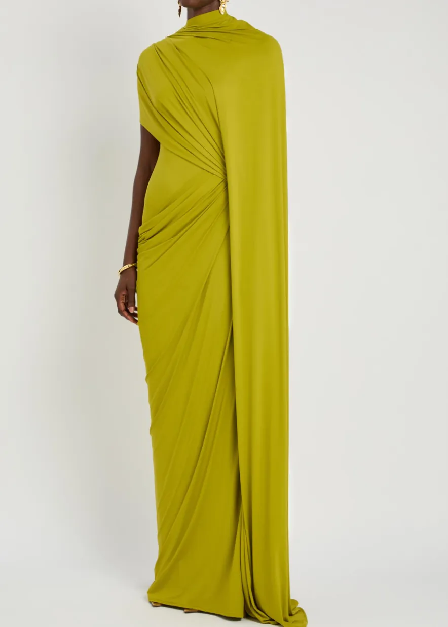 The Daphne draped stretch-jersey gown