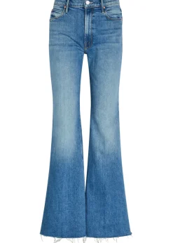 The Doozy Fray flared-leg stretch-denim jeans