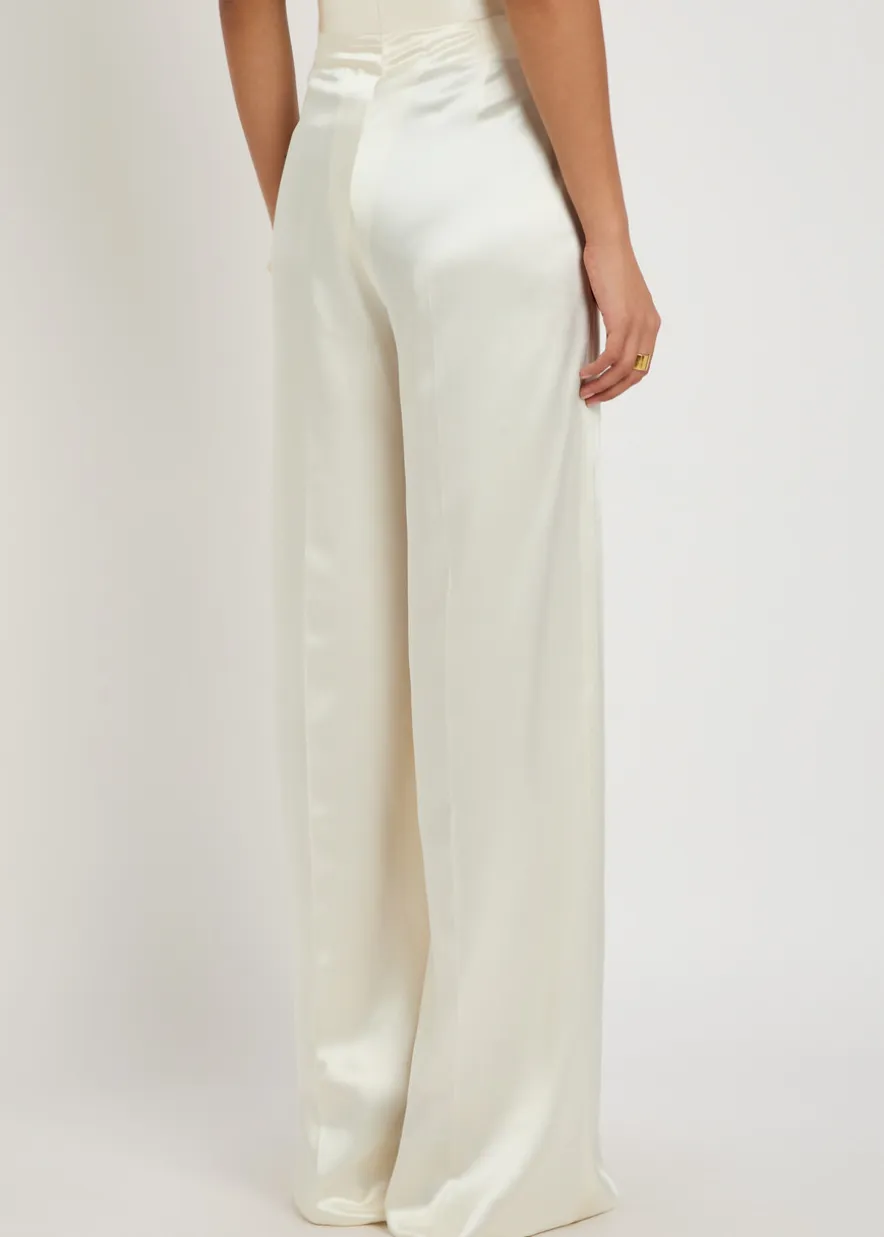 The Elsa wide-leg satin trousers