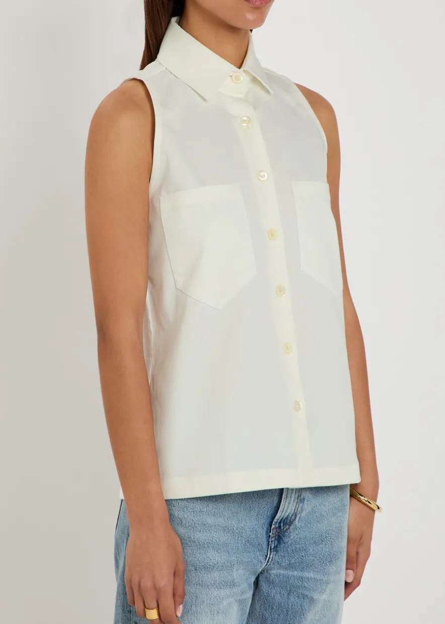 The Emma stretch-twill sleeveless shirt