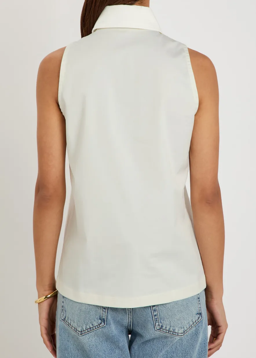 The Emma stretch-twill sleeveless shirt