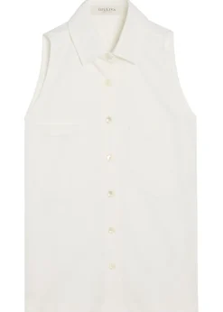 The Emma stretch-twill sleeveless shirt