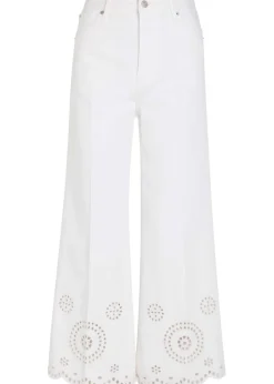 The Eyelet Flare embroidered flared-leg jeans