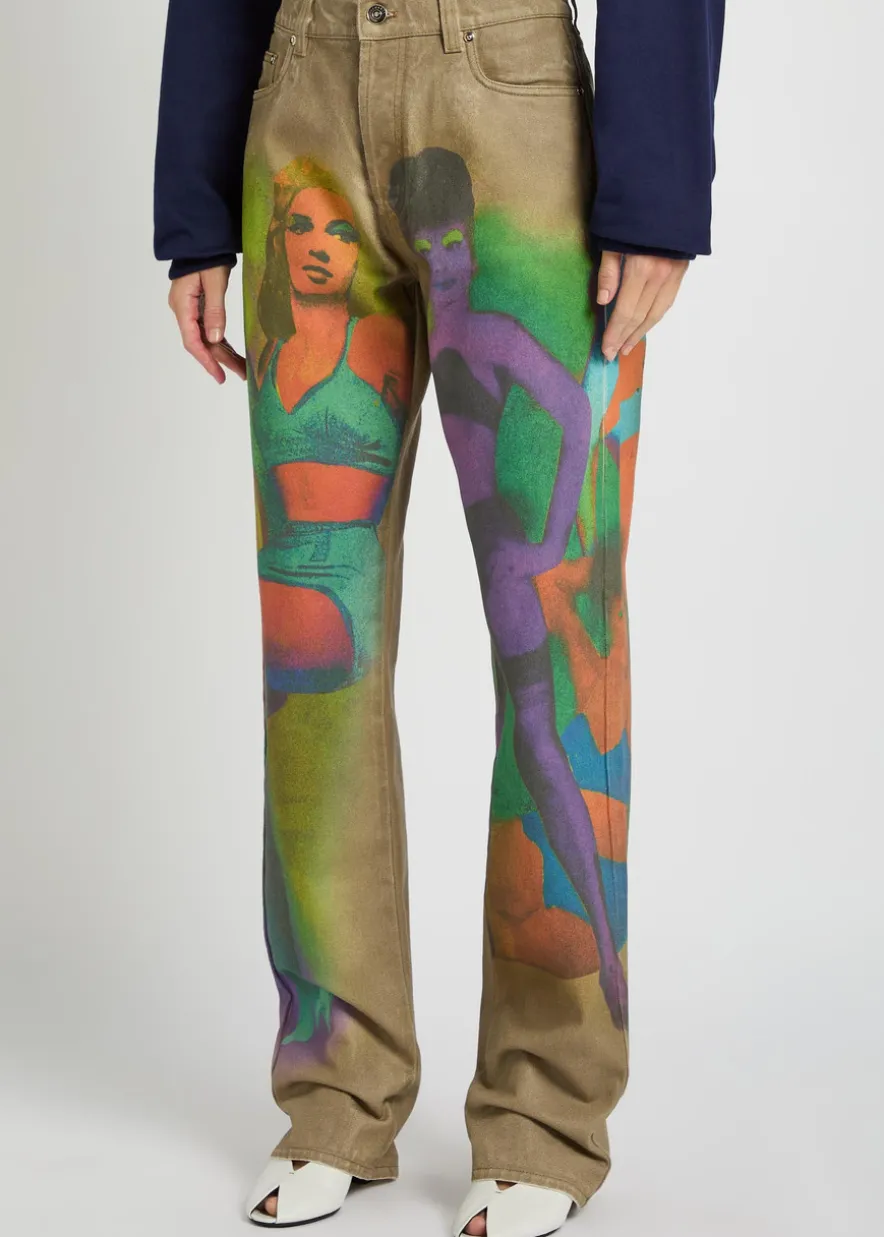 The Femmes printed straight-leg jeans