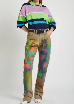 The Femmes printed straight-leg jeans