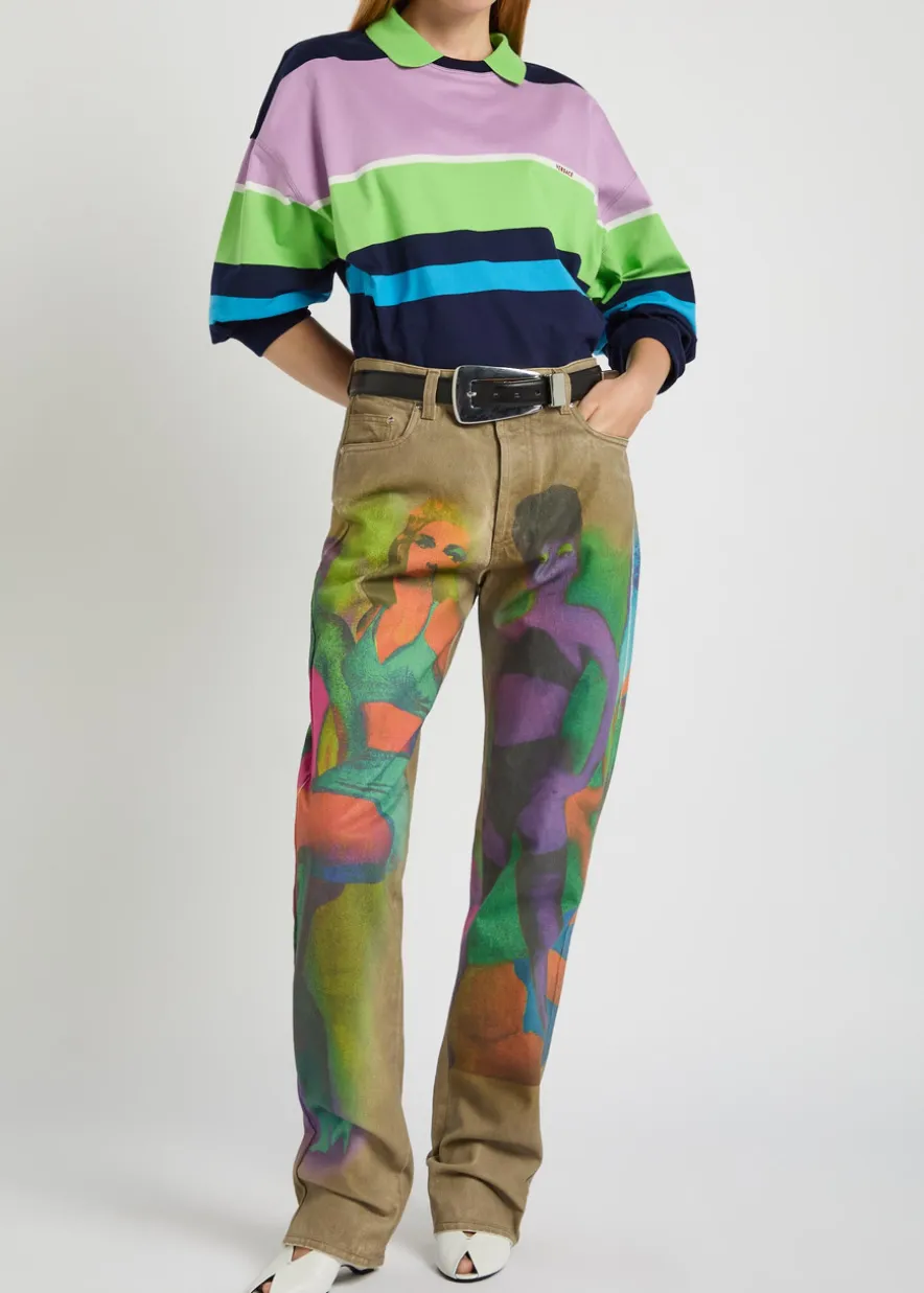 The Femmes printed straight-leg jeans